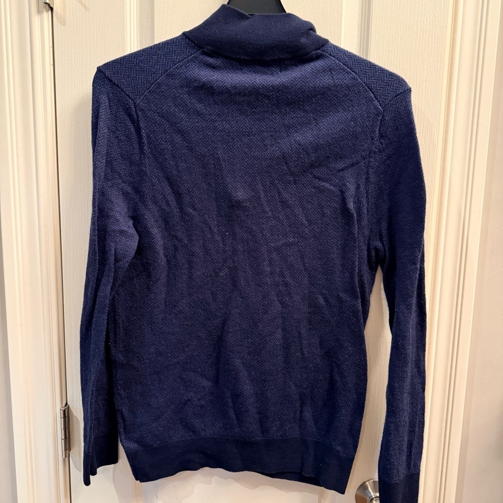 Brooks Brothers Navy Half-Zip Merino wool Sweater. Size Large - Picture 4 of 4
